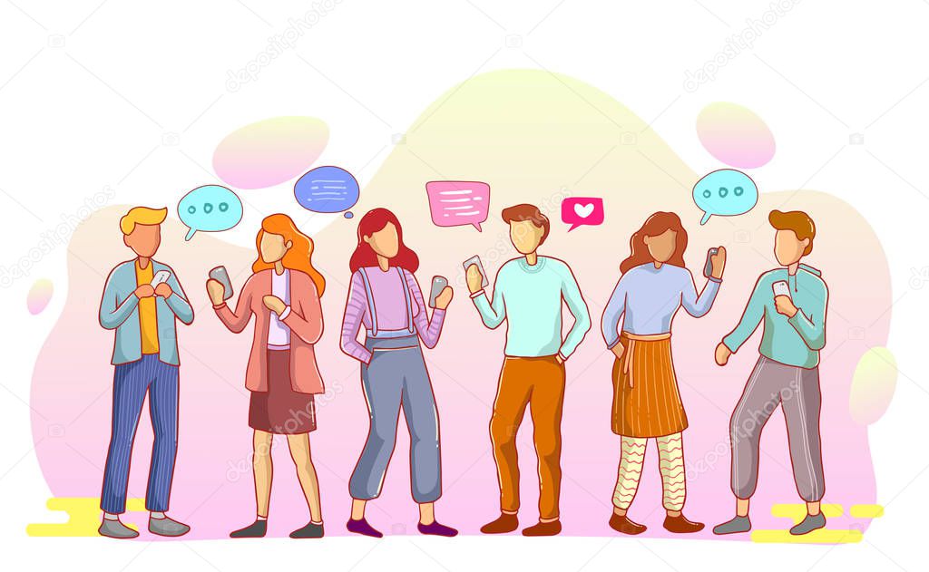 people talking banner, simply vector illustration 