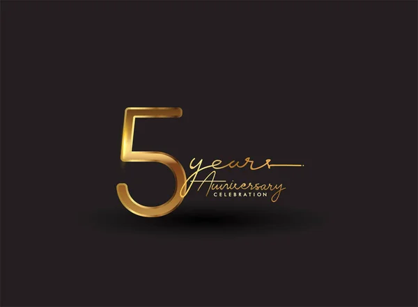 Years Anniversary Logo Golden Colored Isoliert Auf Schwarzem Hintergrund Vektordesign — Stockfoto