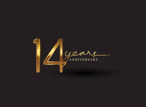 Años Logo Aniversario Color Dorado Aislado Sobre Fondo Negro Diseño — Foto de Stock
