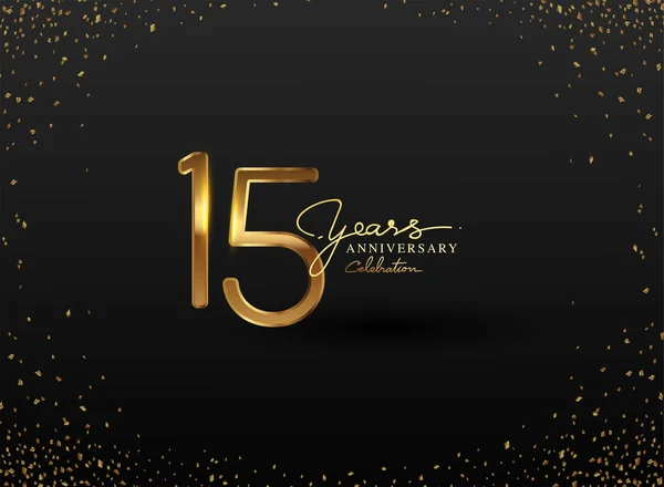 Logotipo Aniversario Años Con Confetti Golden Colored Aislado Sobre Fondo — Foto de Stock