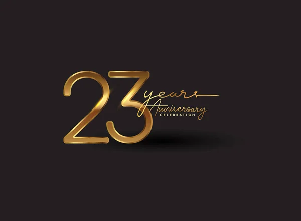 Logo Aniversario Años Dorado Aislado Sobre Fondo Negro Diseño Vectorial —  Fotos de Stock