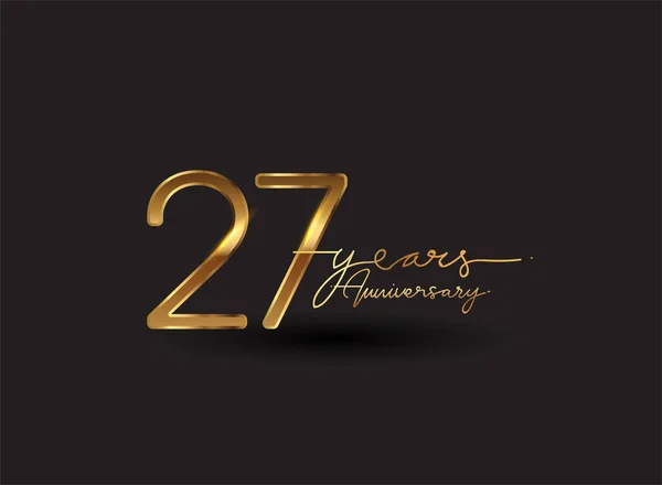 Logo Del Aniversario Años Dorado Aislado Sobre Fondo Negro Diseño —  Fotos de Stock