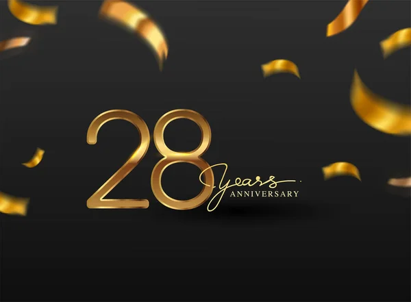 Logotipo Del Aniversario Años Con Confetti Golden Colored Aislado Sobre —  Fotos de Stock