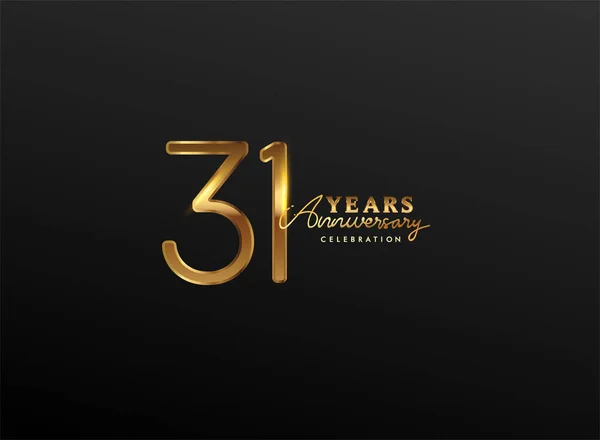 31 Years Anniversary Logo Golden Colored isolated on black background, vector design for greeting card and invitation card