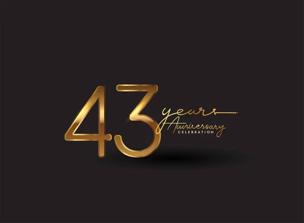 Logo Anniversaire Ans Golden Colored Isolé Sur Fond Noir Design — Photo