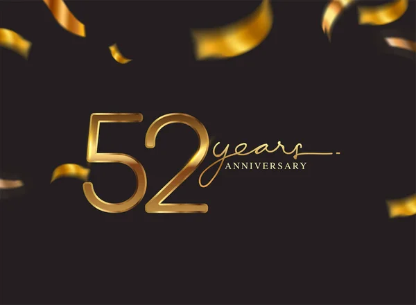 Logotipo Aniversário Anos Com Confetti Golden Colored Isolado Fundo Preto — Fotografia de Stock