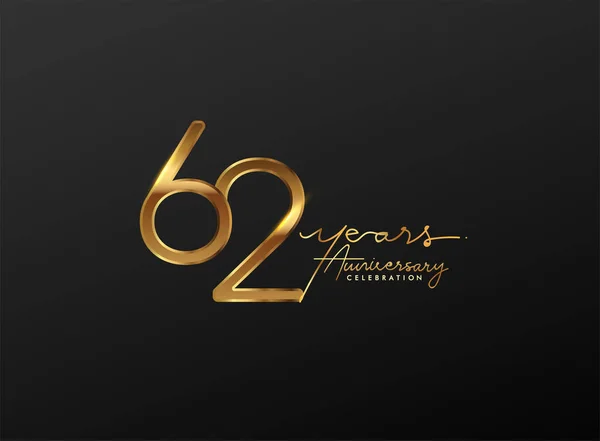 Siyah Zemin Üzerinde Yıl Yıldönümü Logosu Altın Renkli Tebrik Kartı — Stok fotoğraf