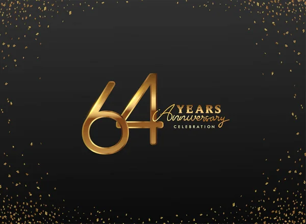 Logotipo Del Aniversario Años Con Confetti Golden Colored Aislado Sobre — Foto de Stock