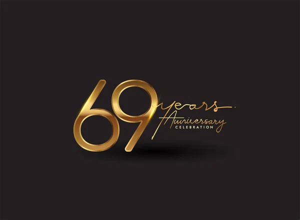 Years Anniversary Logo Golden Colored Izolované Černém Pozadí Vektorový Design — Stock fotografie