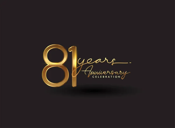 Years Anniversary Logo Golden Colored Isoliert Auf Schwarzem Hintergrund Vektordesign — Stockfoto