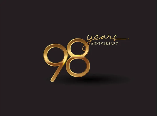 Anos Anniversary Logo Dourado Colorido Isolado Fundo Preto Design Vetorial — Fotografia de Stock