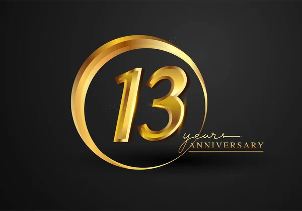 Years Anniversary Celebration Anniversary Logo Ring Elegance Golden Color Isolated — Stock Photo, Image