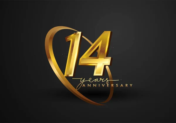 Years Anniversary Celebration Anniversary Logo Ring Elegance Golden Color Isolated — Stock Photo, Image