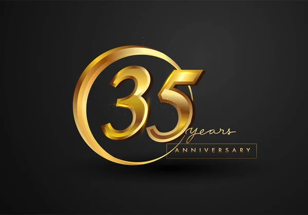 Célébration 35E Anniversaire Logo Anniversaire Avec Anneau Élégance Couleur Dorée — Photo