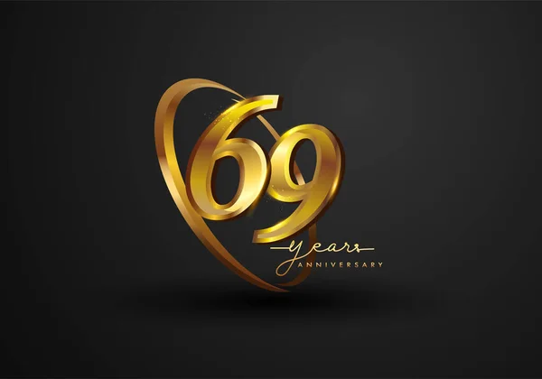 Lat Obchodów Rocznicy Logo Rocznicy Pierścieniem Elegancja Złoty Kolor Izolowany — Zdjęcie stockowe