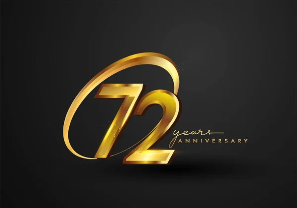 Célébration 72E Anniversaire Logo Anniversaire Avec Anneau Élégance Couleur Dorée — Photo