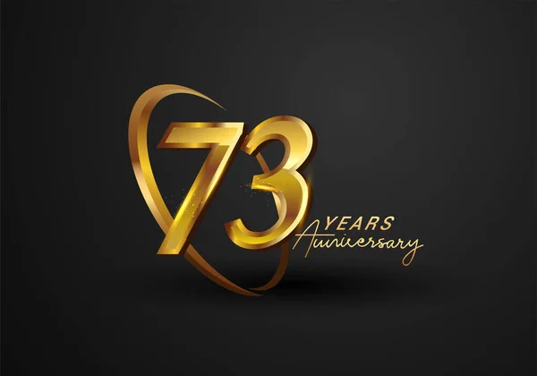 Celebrazione Anni Logo Anniversario Con Anello Eleganza Colore Dorato Isolato — Foto Stock