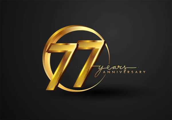 Празднование Летия Юбилейный Логотип Кольцом Элегантность Золотого Цвета Изолированы Черном — стоковое фото