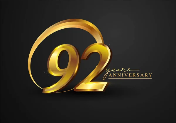 Jaar Jubileumviering Jubileum Logo Met Ring Elegantie Gouden Kleur Geïsoleerd — Stockfoto
