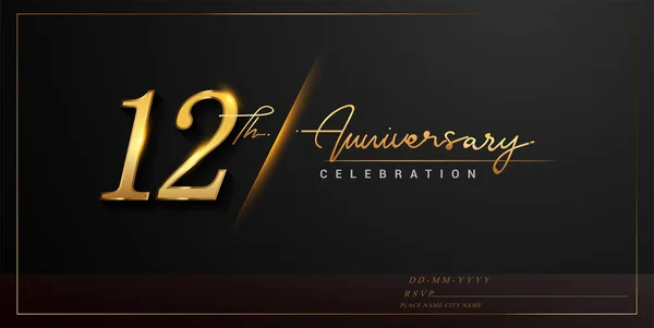 12th anniversary celebration logo Royalty Free Vector Image