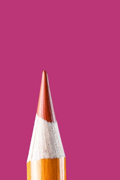 Orange Penna Närbild Rosa Bakgrund Begreppet Material För Teckning Utbildning — Stockfoto