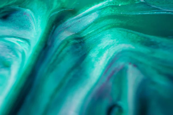 Foto Macro Pintura Tonos Verdes Púrpura Cerca Imagen Brillante Abstracta —  Fotos de Stock