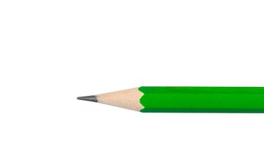 Beyaz arka planda yeşil grafit kalem. Yatay pankart, boşluğu kopyala.