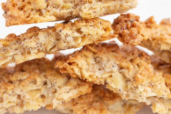 Homemade Fresh Appetizing Oatmeal Cookies Close Concept Healthy Breakfast Homemade — Stock Photo, Image