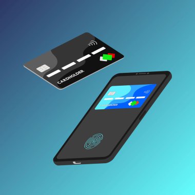  Kredi kartı, telefon ve herhangi bir şekilde ulaşılamayan ödemeler de dahil olmak üzere, başvuru formu ile hizmetlerin ödeme konsepti. Mavi arkaplanda vektör izometrik 3d illüstrasyonuName.