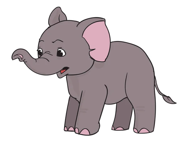 Überraschter Elefant, Karikatur — Stockvektor