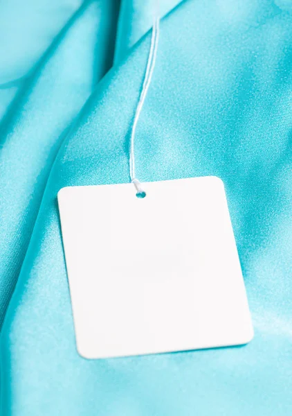Kumaş etiket etiket boş beyaz mockup — Stok fotoğraf