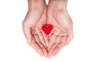 Adamın elinde kalp.