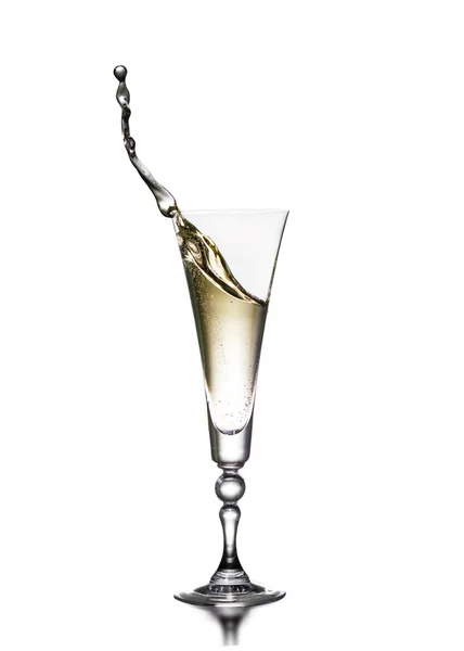 Splash in a glass of champagne. — Stock Photo, Image