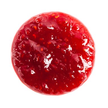 Ahududu reçeli yuvarlak nokta. Yatay Üstten Görünüm.