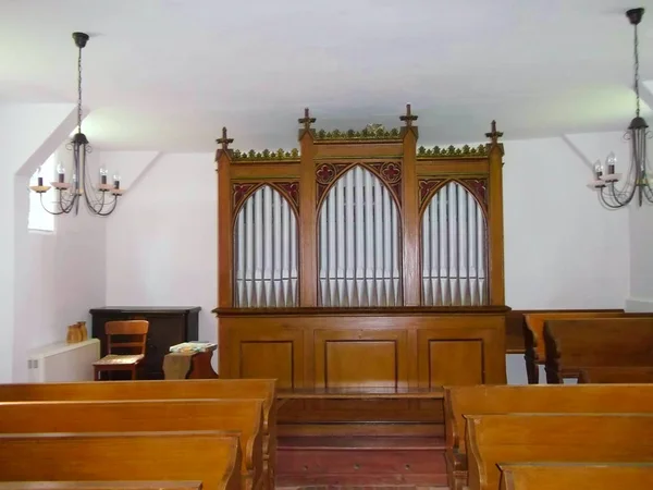 Organ Evangelisk Lutherska Kyrkan Village — Stockfoto
