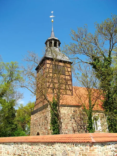 Protestantiska Sätter Stenkyrkan Baumgarten — Stockfoto