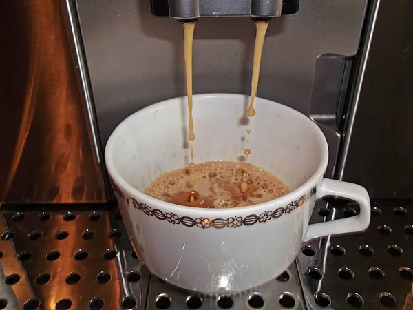 Een Kopje Koffie Bereiden — Stockfoto