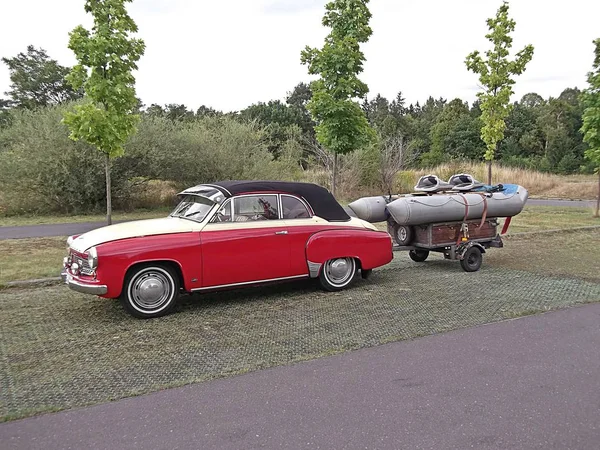 Oldtimer Gdr Production August 2015 Parking 16230 Chorin Germany Car — Stock Photo, Image