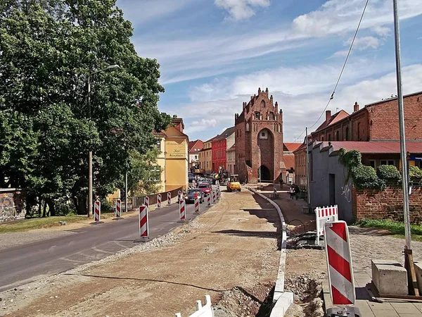 Trabajos Construcción Carreteras Centro Ciudad — Foto de Stock