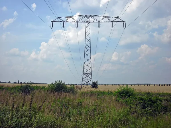 Transporte Energía Línea Aérea — Foto de Stock