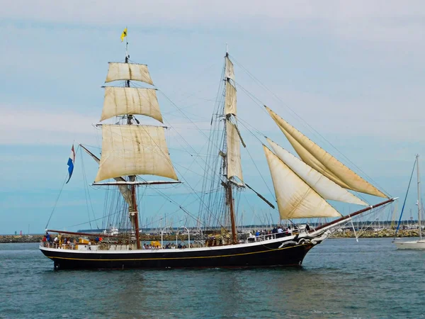 Zeilboten Haveningang Aan Oostzee — Stockfoto