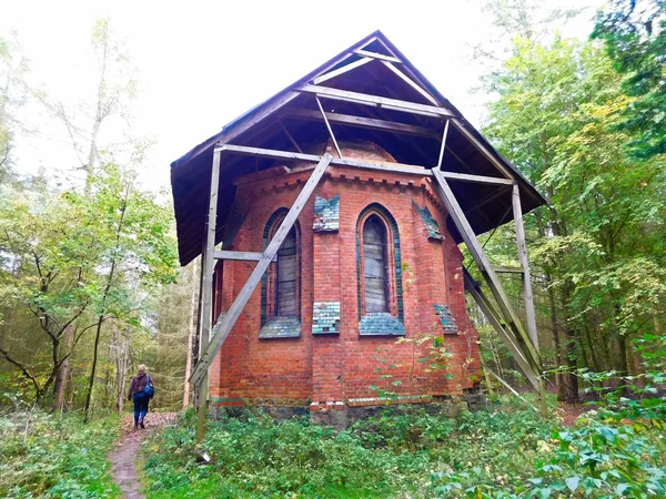 Roofed Ruin Red Chapel 1875 — 스톡 사진