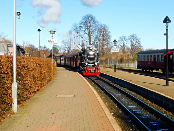 德国萨克森 安哈尔特州Wernigerode 2020年1月2日 蒸汽机车进入车站 — 图库照片