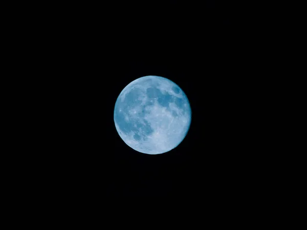 Lune Terrestre Dans Ciel Nuit — Photo