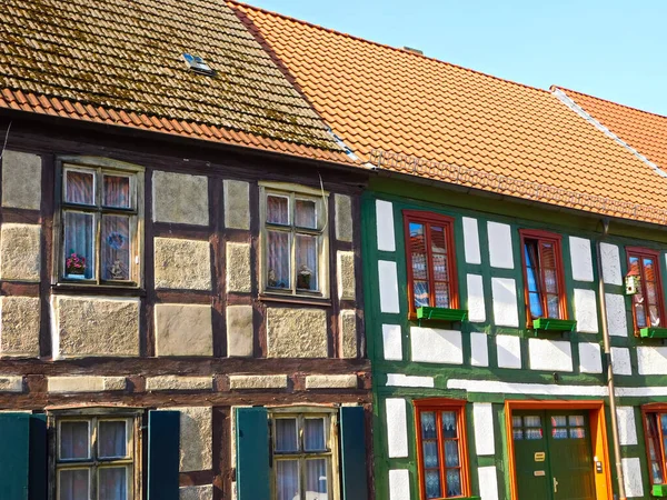 Fachwerkbau Einer Historischen Altstadt Aus Dem Mittelalter — Stockfoto