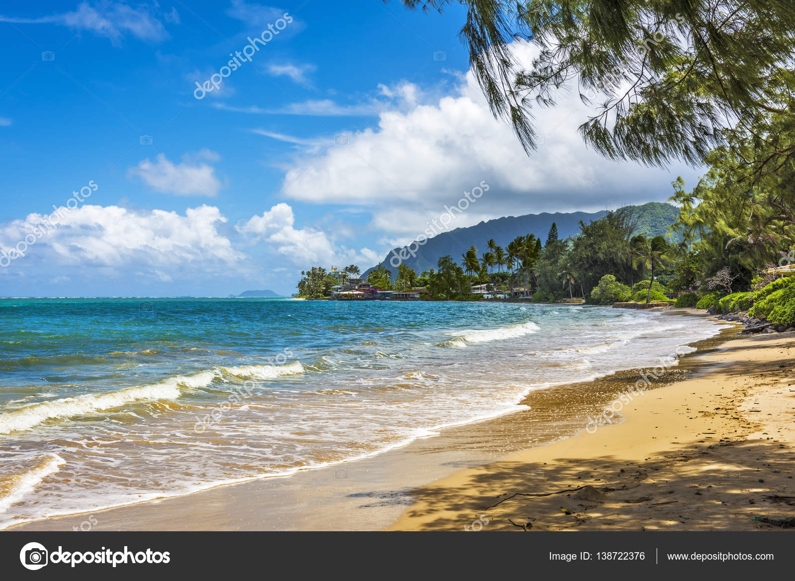Punaluu Beach on Oahu Island, Hawaii ⬇ Stock Photo, Image by © PBphotos