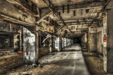 Abandoned factory tunnel clipart