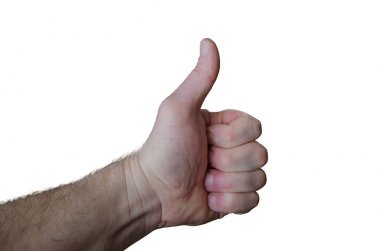 Beyaz arka planda beş parmak