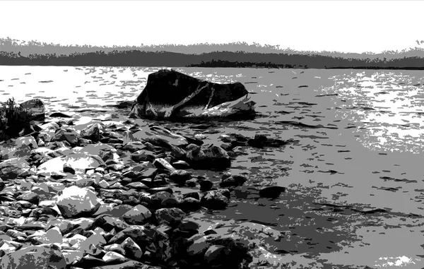 Imandra Gölü 'nde kayalar — Stok fotoğraf