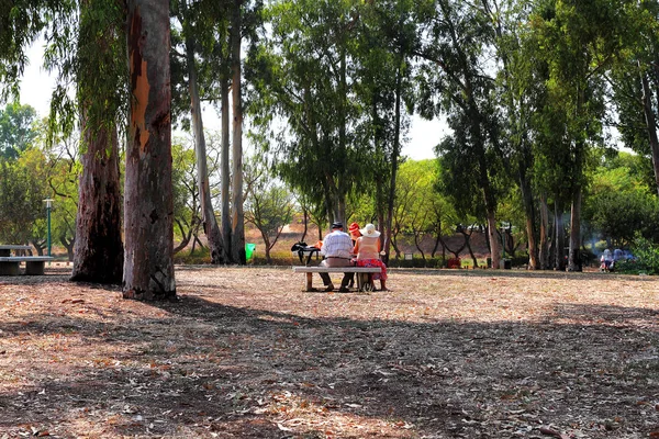 parkta turistler dinlenme